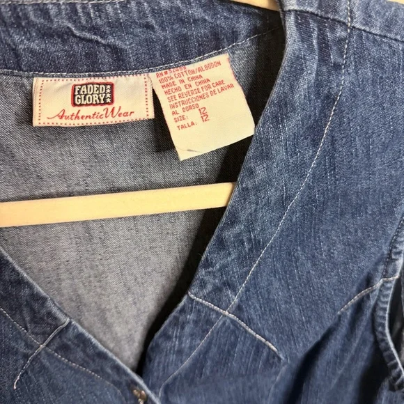 Faded Glory Denim Sleeveless Button-Down Dress - Picture 4 of 7